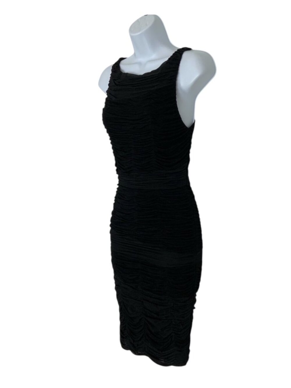Alice + Olivia Tilly Sleeveless Ruched Dress S Black - Picture 4 of 16